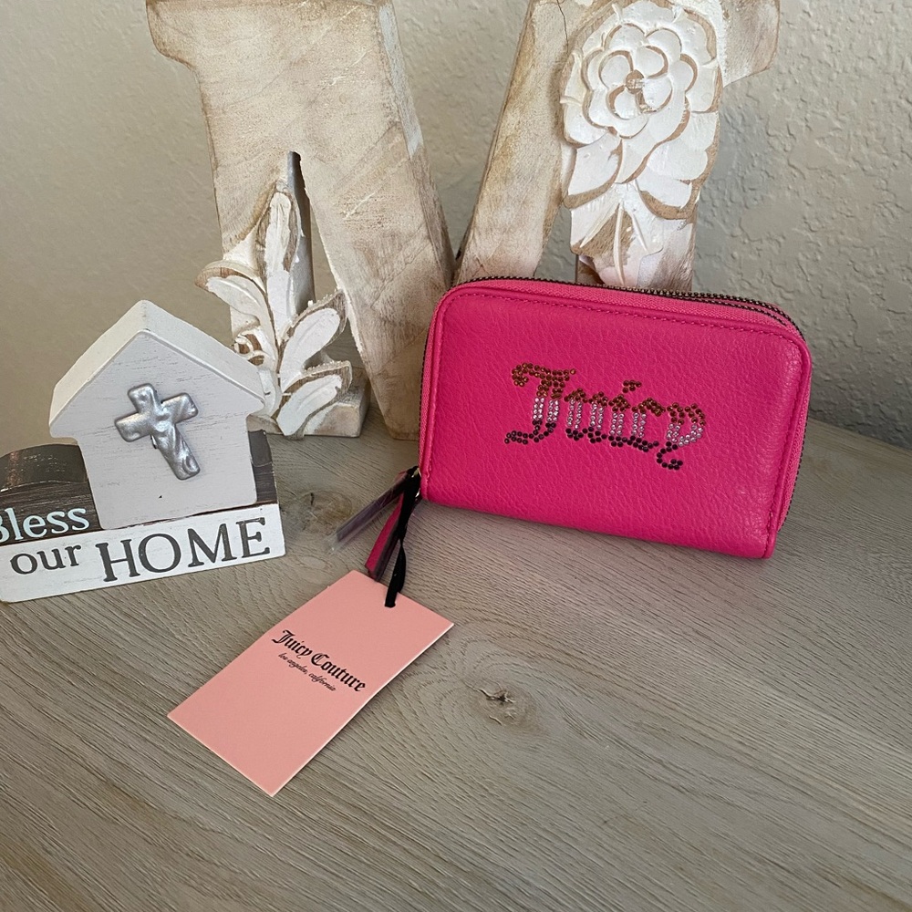 Juicy Couture Vibrant Pink Key & Card Holder